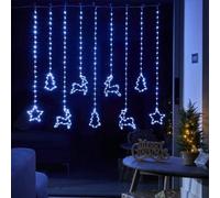 Samuel Alexander 1.2 x 1.1m Christmas Window Curtain Light with 327 Cool White LEDs