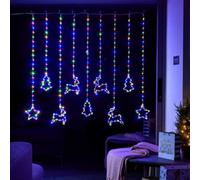 Samuel Alexander 1.2 X 1.1M Christmas Window Curtain Light With 327 Multi-Coloured Leds