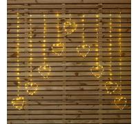 Samuel Alexander 1.2 X 1.2M Light Up Christmas Heart Curtain Lights With 229 Warm White Leds