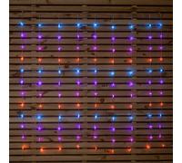 Samuel Alexander 1.2 x 1.2m Light up Christmas Star Curtain Lights with 108 Rainbow LEDs