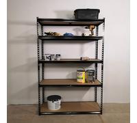 Samuel ALEXANDER 1.22m x 1.83m 5 Tier Heavy Duty Metal Shelving Storage Racking Unit in Black