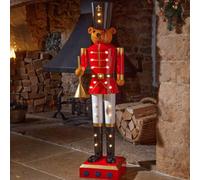 Samuel Alexander 1.2M (4Ft) Battery Powered Light Up Metal Giant Christmas Teddy Nutcracker Decoration With Leds