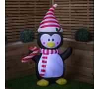 Samuel Alexander 1.2m (4ft) Light up Christmas Inflatable Penguin Decoration with LEDs Samuel Alexander Multicolor