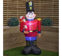 Samuel Alexander 1.2M (4Ft) Light Up Toy Soldier With Candy Cane Christmas Inflatable Decoration