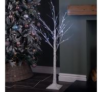 Samuel Alexander 1.2m (4ft) Light up White Christmas Birch Tree with 48 Ice White LEDs Samuel Alexander White