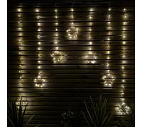 Samuel Alexander 1.2M Battery Operated Christmas Star Curtain Lights With 140 Warm White Leds