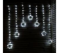 Samuel Alexander 1.2M Battery Operated Christmas Star Curtain Lights With 140 White Leds