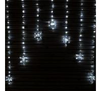 Samuel Alexander 1.2M Battery Operated Snowflake Curtain Christmas Lights With 147 White Leds