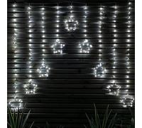 Samuel Alexander 1.2M Cool White Led Star Curtain Lights Christmas Decorations