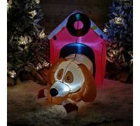 Samuel Alexander 1.2M Inflatable Light Up Led Indoor Outdoor Dog House Christmas Decoration