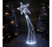Samuel Alexander 1.2m Light up Soft Acrylic 2D Shooting Christmas Star with 200 LEDs in White & Warm White in Black Samuel Alexander Black