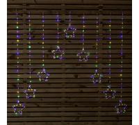 Samuel Alexander 1.2M Light Up Star Curtain Christmas Lights With Multi-Coloured Leds