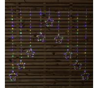 Samuel Alexander 1.2m Light up Star Curtain Christmas Lights with Multi-Coloured LEDs Samuel Alexander Multicolor