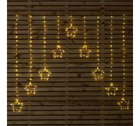 Samuel Alexander 1.2M Light Up Star Curtain Christmas Lights With Warm White Leds