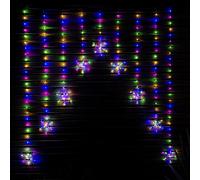 Samuel Alexander 1.2M Multi Colour Led Snowflake Curtain Lights Christmas Decorations