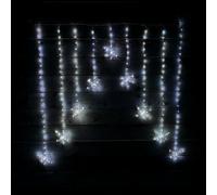 Samuel Alexander 1.2M Premier Christmas Static Snowflake Led Silver Pin Wire V Curtain Lights In White