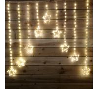Samuel Alexander 1.2M Premier Christmas Static Star Led Silver Pin Wire V Curtain Lights In Warm White