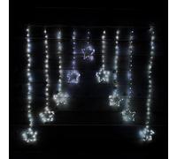 Samuel Alexander 1.2m Premier Christmas Static Star LED Silver Pin Wire V Curtain Lights in White Samuel Alexander White