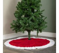 Samuel Alexander 1.2M Red And White Soft Fabric Traditional Christmas Tree Skirt