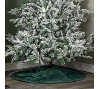 Samuel Alexander 1.2M Soft Dark Green Velour Christmas Tree Skirt With Gold Star Print