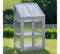 Samuel Alexander 1.2m x 0.69m Small Grey Wooden Mini Greenhouse Cold Frame Samuel Alexander Grey