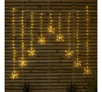 Samuel Alexander 1.2M X 1.2M Flexibrights Christmas Snowflake Curtain Lights With 267 Warm White Leds