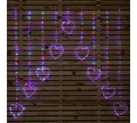 Samuel Alexander 1.2M X 1.2M Light Up Heart Pin Wire Christmas Curtain Lights With 303 Rainbow Leds