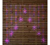 Samuel Alexander 1.2M X 1.2M Light Up Snowflake Pin Wire Christmas Curtain Lights With 339 Rainbow Leds
