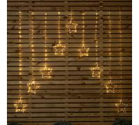 Samuel Alexander 1.2M X 1.2M Light Up Star Pin Wire Christmas Curtain Lights With 303 Warm White Leds