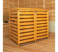 1.33m x 1.25m Large Wooden Outdoor Garden Double Wheelie Bin Store Storage for 2 Bins