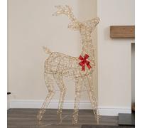 Samuel Alexander 1.3M Light Up Gold Twist Christmas Standing Reindeer With 300 Warm White Leds