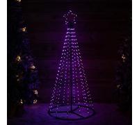 Samuel ALEXANDER 1.4m Light up Christmas Pyramid Cone Tree with 308 Multi-Action Rainbow LEDs