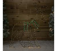 Samuel Alexander 1.4m x 86cm Light up FlexiBrights Standing Christmas Reindeer with 420 Multi-Coloured LEDs