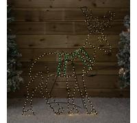Samuel Alexander 1.4m x 86cm Light up FlexiBrights Standing Christmas Reindeer with 420 Multi-Coloured LEDs
