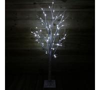Samuel Alexander 1.5M (5Ft) Indoor Outdoor Christmas Lit Birch Tree With 64 Ice White Leds