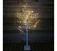 Samuel Alexander 1.5m (5ft) Indoor Outdoor Christmas Lit Birch Tree with 64 Warm White LEDs