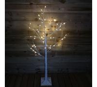 Samuel Alexander 1.5m (5ft) Indoor Outdoor Christmas Lit Birch Tree with 64 Warm White LEDs in Beige Samuel Alexander Beige