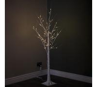 Samuel Alexander 1.5M (5Ft) Light Up Christmas Birch Tree With 64 Warm White Leds