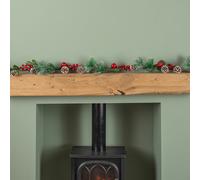 Samuel Alexander 1.5m Christmas Berry Garland with Pinecones and Silver Glitter Tips