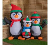 Samuel Alexander 1.5M Light Up Christmas Inflatable Penguin Family With 12 White Leds