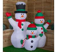 Samuel Alexander 1.5M Light Up Christmas Inflatable Snowman Family With 12 White Leds