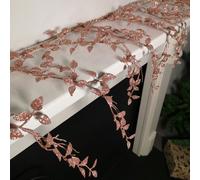 Samuel Alexander 1.5m Pink Glitter Leaf Christmas Garland Decoration with Hanging Loop