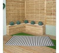 1.5m x 2.1m Atlantis Large Outdoor Alfresco Patio Rug Mat in Onyx