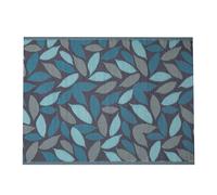Samuel Alexander 1.5m x 2.1m Flora Leaves Large Outdoor Alfresco Patio Rug, Mat in Blue in Grey | Size: 200 cm x 150 cm Samuel Alexander Grey 200 cm x 150 cm