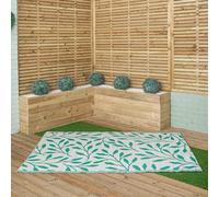 Samuel ALEXANDER 1.5m x 2.1m Green Leaves Large Outdoor Alfresco Patio Rug Mat