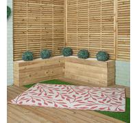 1.5m x 2.1m Red Ochre Leaves Large Outdoor Alfresco Patio Rug Mat