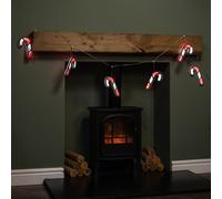 Samuel Alexander 1.75m 6 Infinity Hanging Christmas Candy Cane Garland with Red & White LEDs Samuel Alexander Red