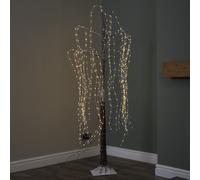 Samuel Alexander 1.8m (6ft) Brown Flocked Willow Christmas Tree with 600 Warm White LEDs in Beige Samuel Alexander Beige