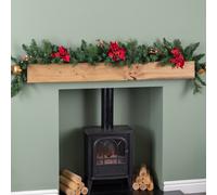 Samuel Alexander 1.8m (6ft) Deluxe Christmas Garland with Red & Gold Poinsettias Samuel Alexander Red