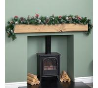 Samuel Alexander 1.8M (6Ft) Dressed Christmas Garland With Silver Baubles Pinecones & Berries